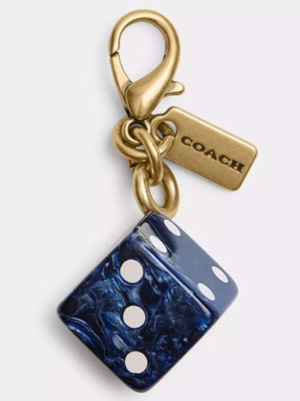 Coach DIY Dice Bag Charm - Blue with white dots - CCX69 - Picture 7 of 8